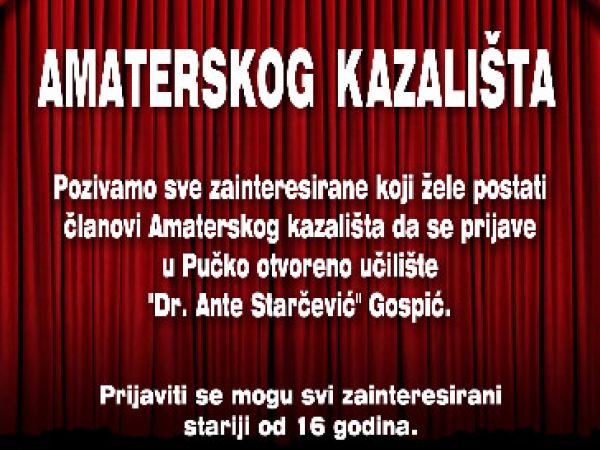 OSNIVANJE AMATERSKOG KAZALIŠTA