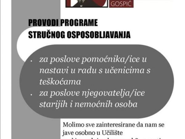 PROGRAMI ĆE SE PROVODITI OD RUJNA 2019.