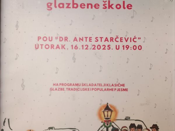 BOŽIĆNI KONCERT OSNOVNE GLAZBENE ŠKOLE