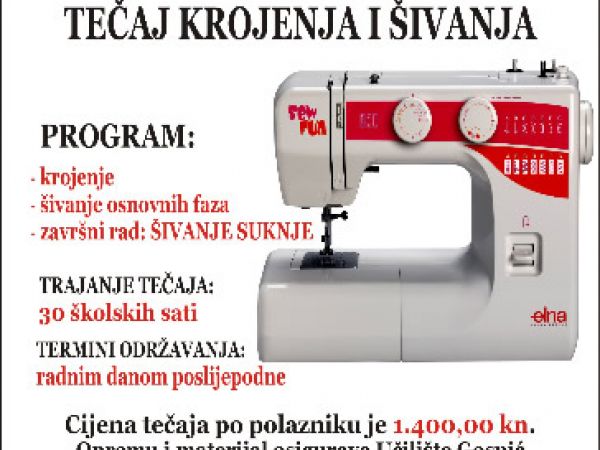 TEČAJ KROJENJA I ŠIVANJA