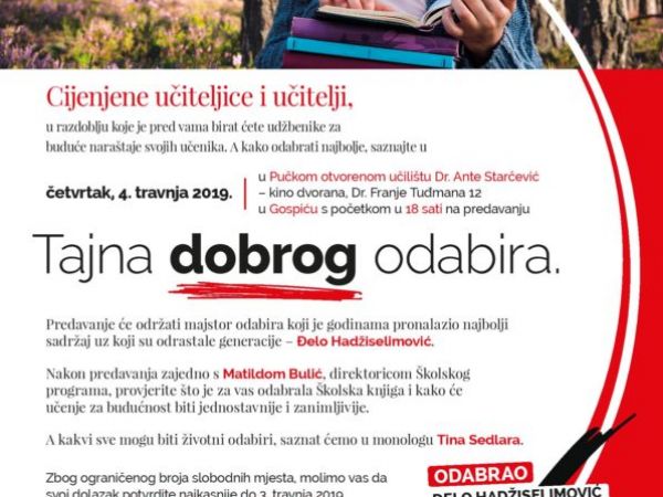 ĐELO HADŽISELIMOVIĆ, PREDAVANJE NA TEMU DOBROG ODABIRA UDŽBENIKA
